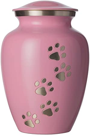 Best Friend Services Ottillie Paws Series Pet Urn for Dogs and Cat Ashes, Hand Carved Pet Cremation Urns