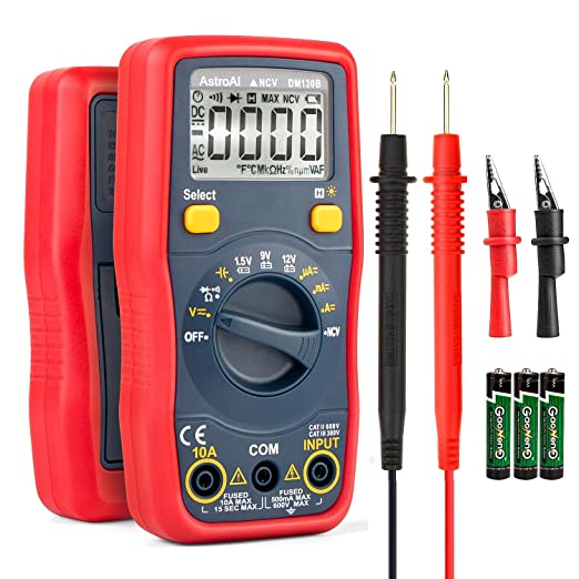 AstroAI Digital Multimeter 4000 Counts TRMS Auto-Ranging DMM/Ohmmeter/Voltmeter 1.5v/9v/12v Battery Voltage Tester with Non-Contact Voltage Function