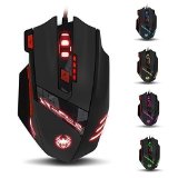 THINKTANK T90 Zelotes 9200 DPI High Precision Wired USB Gaming Mouse Computer Mice for PC MAC 8 Buttons Weight Tuning Set Multi-Modes LED lightsBlack