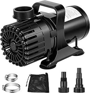 VIVOSUN 2700 GPH Submersible Water Pump with Barrier Bag, 120W Pond Pump with 15FT. Lift Height, Ultra Quiet Aquarium Pump for Pond, Waterfall, Fish Tank, Statuary, Hydroponic