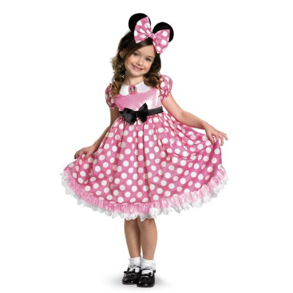 Disney Minnie Mouse Clubhouse Glow In The Dark Costume, Pink/White, X-Small