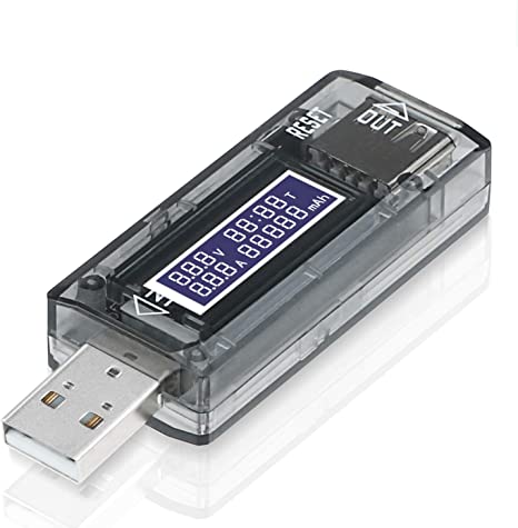 USB Tester Voltage and Current Tester 10V 3A Voltmeter Capacity Current Meter Digital USB Multimeter Tester for Chargers Cables Power Banks