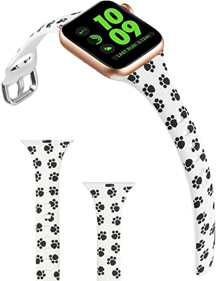 ACBEE Compatible with Apple Watch Band 38mm 40mm 42mm 44mm for Women Small Large, Slim Narrow Floral Bands for Apple Watch Series 5/Series 4/Series 3/Series 2/Series 1 (Animal Prints, 42mm/44mm)