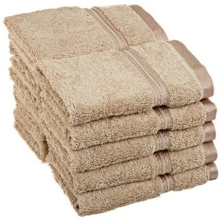 Luxury Collection - 6 Piece Terry Washcloth / Face Towel Set - 100% Genuine Egyptian Cotton, BEIGE