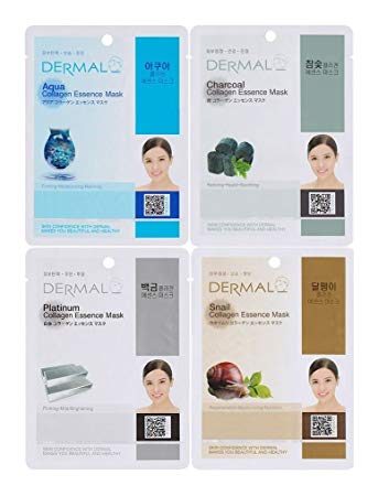 2x Sets of Dermal Korea Collagen Essence Full Face Facial Mask Sheet. (2x16sheets)