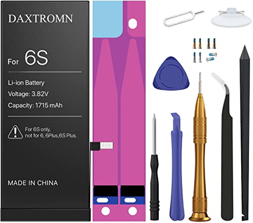 DAXTROMN Replacement Battery Compatible with iPhone 6S - 1715mAh 0 Cycle Battery Kit with Tools, Adhesive Strips - 2 Years Warranty
