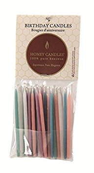 Honey Candles 100% Pure Beeswax Birthday Candles (Pack of 20 Pastel Color, 3 Inch Tall)