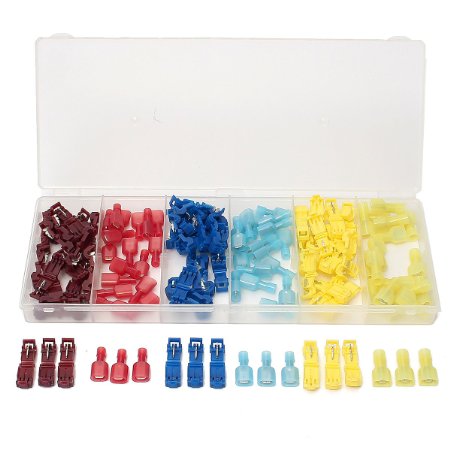 SOLOOP 120PCS Yellow/Blue/Red Quick Splice Wire Terminals Kit&Male Spade Wire Connectors Set