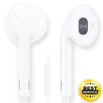 Earbuds, Vimme iPhone Headphones with Microphone Stereo Earphones with Mic and Remote Control for iPhone 6s 6 Plus 5s 5 4s 4 SE 5C iPad iPod 7 8 7s IOS S8 S7 S6 Note 1 2 3 In Ear Earphones Earbuds