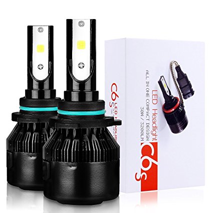 9006 LED Headlight Bulb - LED Headlamp 9006/HB4 All-in-one Conversion Kit, 6400 Lumens Extremely Bright, 6500K Cool White by Ravmix, 2-Year Warranty