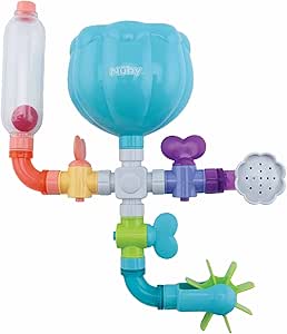 Nuby - Badespielzeug 'Crazy Waterworks' - Badewannespielzeug für Kinder - Interaktives Wasserspielzeug für ins Badewanne - Mit Saugnäpfen - Aqua - BPA-frei - 18  Monate