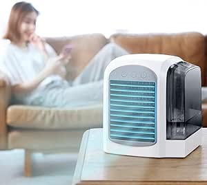 Breezy Comforts AC, Frost Blast Pro Portable Air Chiller, Breezy Comfort Portable AC, Portable Air Conditioners Rechargeable, Evaporative Air Cooler with 3 Speed for Bedroom Home Office