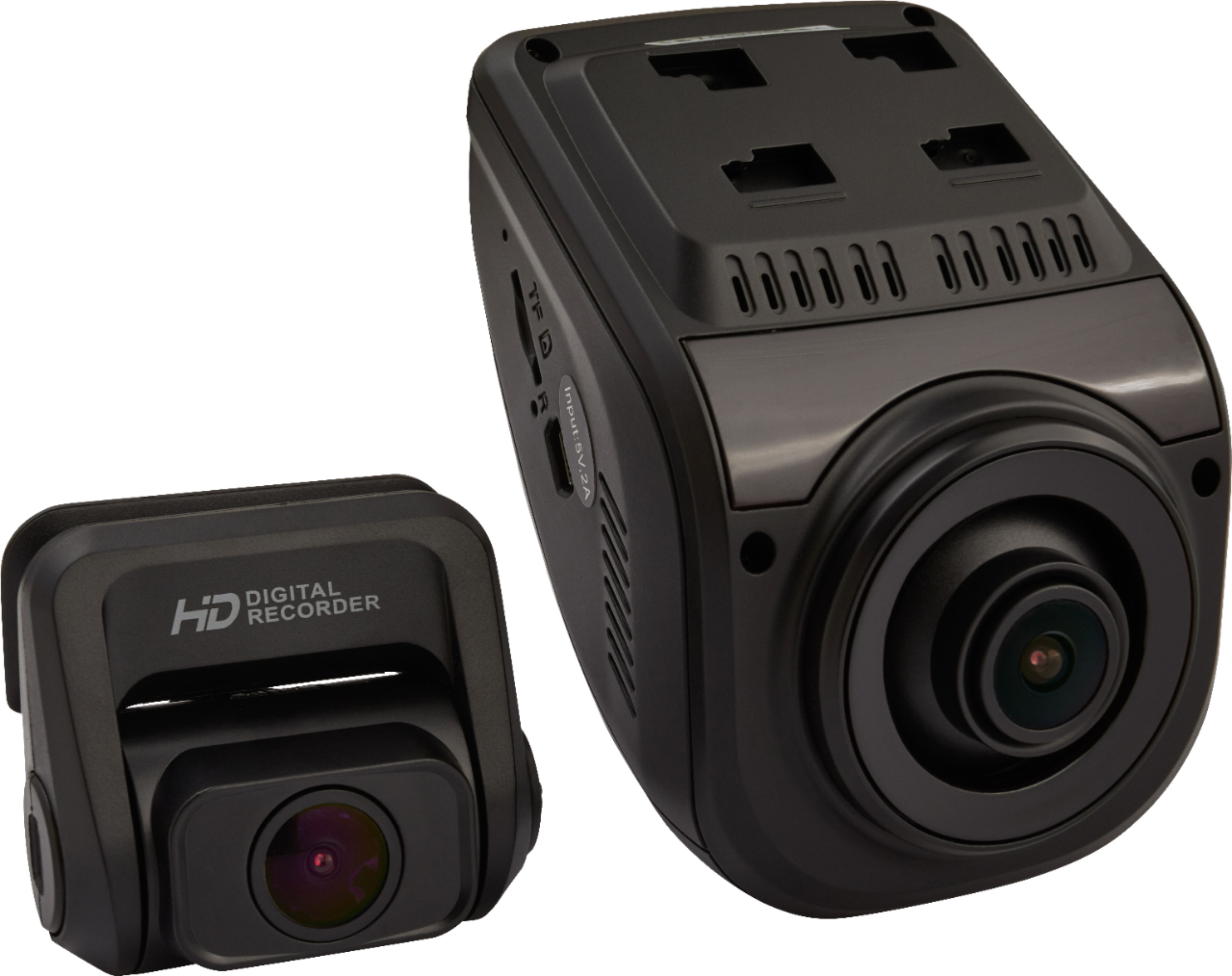 Rexing - V1P 3rd Generation Front and Rear Camera Dash Cam - Black