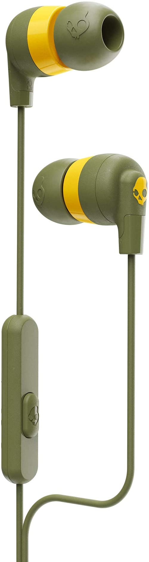 Skullcandy Ink'd  Earbuds with Microphone, Moss/Olive (S2IMY-M687)