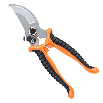 Pruning Shears | Crenova SH-01 Professional Garden Scissors | Secateurs Bypass - Heavy Duty Metal - Ergonomic and Soft Rubber Handle - Perfect for Gardening Trimming Work