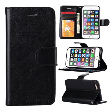 iPhone 5s Case, iPhone 5 Case,Joopapa iPhone 5s/5 Wallet Case, Luxury Fashion Pu Leather Magnet Wallet Flip Case Cover with Built-in Credit Card/ID Card Slots for 5s 5G 5 (Black)