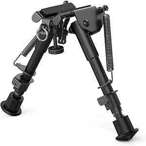 Feyachi Rifle Bipod 6-9 Inches Tactical Rifle Bipod Adjustable Height Swivel Style Tactical Bipod Tilting Built in Podlock