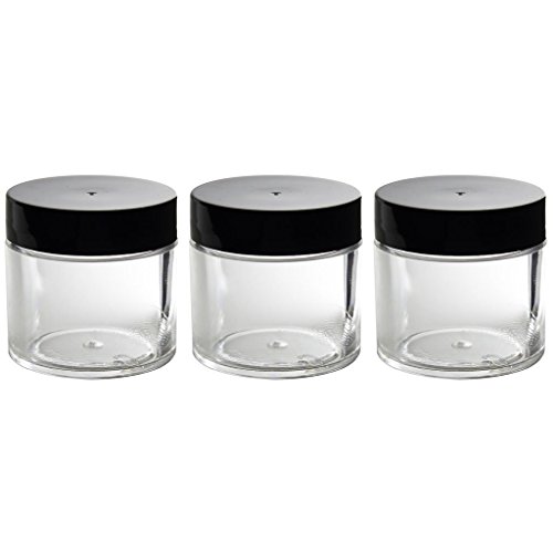 Clear Acrylic Travel Refillable Jar - 1 oz (3 pack)   Labels