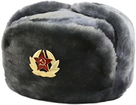 Hat Russian Soviet Army Air force Fur Military Ushanka * GR * Size L