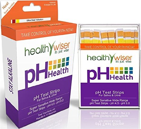 HealthyWiser Ph Test Strips 100ct Per Pack Accurate Results in 15 Seconds  BONUS Alkaline Food Chart PDF  21 Alkaline Recipes eBook- Monitor Your Ph Daily