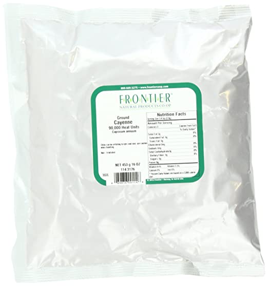 Frontier Chili Peppers Ground, Cayenne 90,000 Hu, 16 Ounce Bags