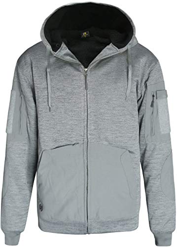 HARD LAND Men’s Heavyweight Sherpa Lined Hoodie Zip Up Hooded Sweatshirt Winter Fleece Jacket