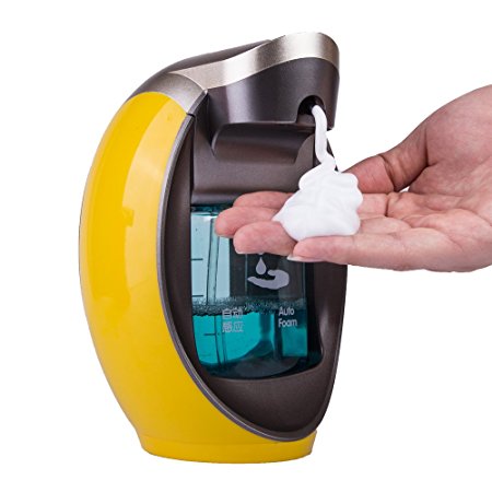Yooap Auto-induction Sensor Pump 480ml/16 oz. Touchless Hand-free Soap Dispenser for Bathroom, Kitchen or Hotel Countertops(yellow)