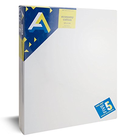 Art Alternatives Economy Artist White Canvas Super Value Pack-16 x 20 inches-Pack of 5