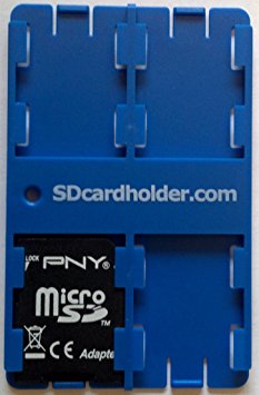 SD Card Organiser Credit Card Size Secure Digital Memory Card Case (Blue)