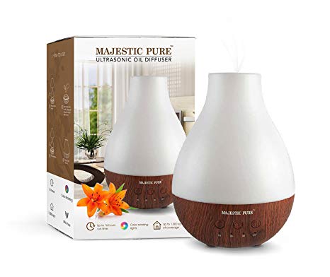 Majestic Pure Essential Oil Diffuser - Advanced Aroma Diffuser with Strongest Mist Output - Ultrasonic, Wider Area, Cool Mist Humidifier, Longer Run Times, BPA Safe and Automatic Safety Features