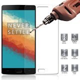 OnePlus 2 Screen Protector PLESON OnePlus two Premium HD Clear 25D Round Edge 03mm Ultra Slim 9H Hardness Bubble-Free Tempered Glass Screen Protector for OnePlus TwoLifetime No-Hassle Warranty