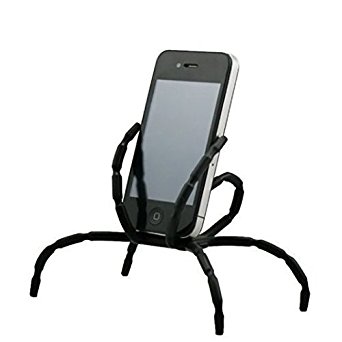 Aurora® 8 Foot Flexible Spiderman Stand for Phone Car Holder Hanging Mount and Stand for iPhone 4/4S/5/5S/6 and Samsung,HTC/Nokia Andriod Phones (Black)