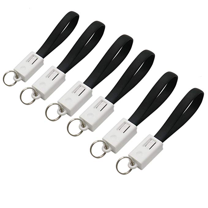IDS 6PCS Charger Key Ring Fast Charging Cable to USB for iPhone 5/6/7/8/X iPad