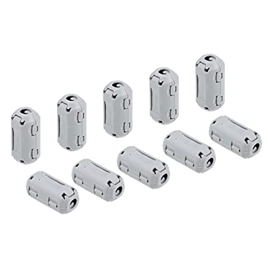 uxcell 3.5mm Ferrite Cores Ring Clip-On RFI EMI Noise Suppression Filter Cable Clip, Grey 10pcs