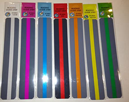 Guided Reading Strips Asst. Set of 7 (Colored Overlays) by Crystal Children and Teacher Supply