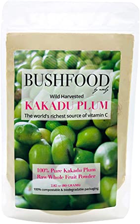 Kakadu Plum 100% Pure Premium Grade (A) Superfood Powder (80 Grams) - Nature's Richest Source of Vitamin C, High in Antioxidants, Immunity Boosting (2.8 OZ)