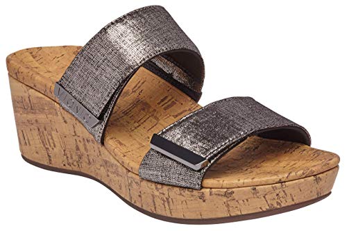 Vionic Women's Atlantic Pepper Adjustable Platform Sandal - Ladies Wedge with Concealed Orthotic Arch Support