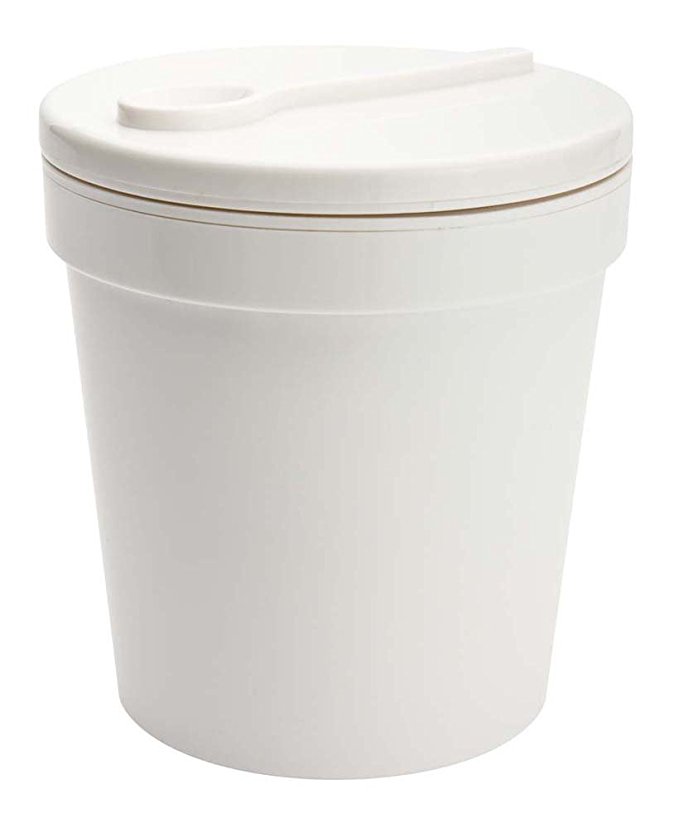 Zak! Designs Insulated Ice Cream Container, White, fits 1-pint
