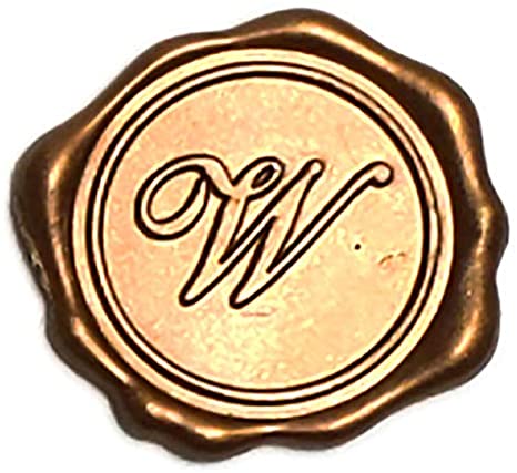 Adhesive Wax Seal Stickers 25Pk Pre-Made from Real Sealing Wax-Gold Initials (Initial W)
