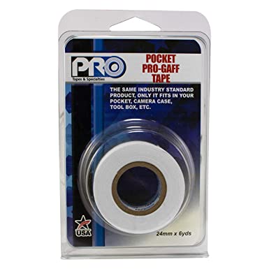 Pro Tapes 306GB16MWHT1 PRO Pocket Gaff Tape, 1" x 6 yd, White