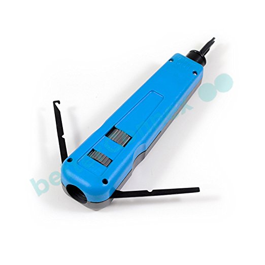 Bemodst® Impact Punch Down Tool with 110/66 Blades for Network Cables Cat5e Cat6 (Blue)