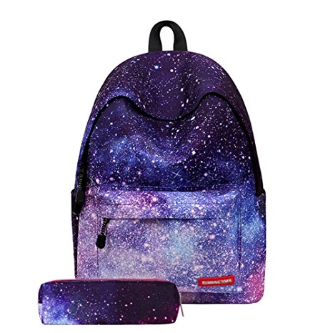 Urmiss Cute Star Clouds Striped Lightweight School Backpack Bookbag with Pencil Case for Boys Girls and Kids