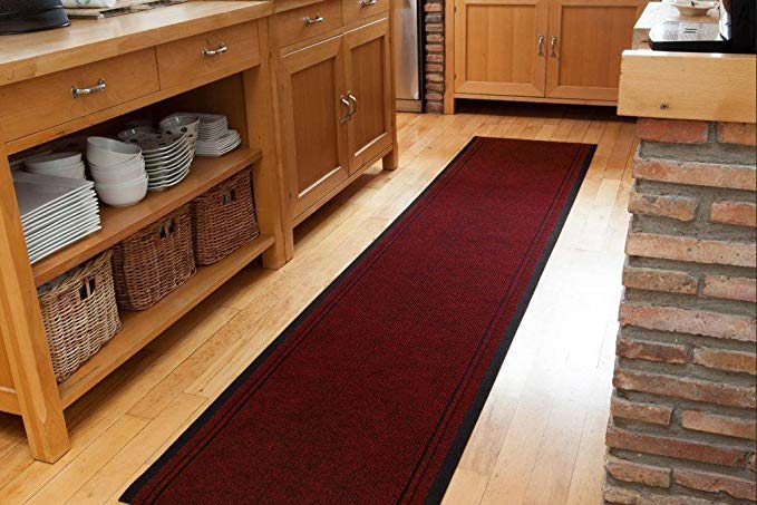 Extra Long Non Skid Red Hallway Entance Runner Mats - Sold And Priced By The Foot - 2ft 2" Wide