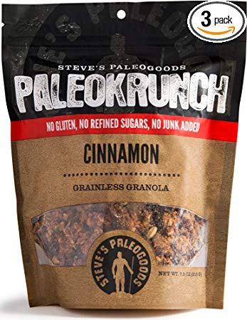 Steve's PaleoGoods Cinnamon PaleoKrunch Cereal 7.5oz (Pack of 3)