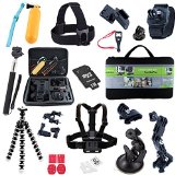 Action Camera Kit Accessories for Gopro Hero 4 3 2 1 Bundle - 8GB Memory Card 31 in 1 - High Quality Materials - 1 Year Warranty - HD SJ4000 5000 6000 7000 Xiaomi