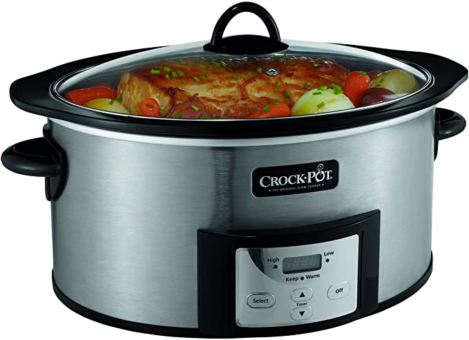 Crock-Pot SCCPVI600-S 6-Quart Countdown Programmable Oval Slow Cooker with Stove-Top Browning, Stainless Finish