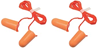 3M 1110 Corded Foam Disposable Ear Plugs, Pack of 3,Orange & AREX061 1110 Corded Foam Disposable Ear Plugs, Pack of 5