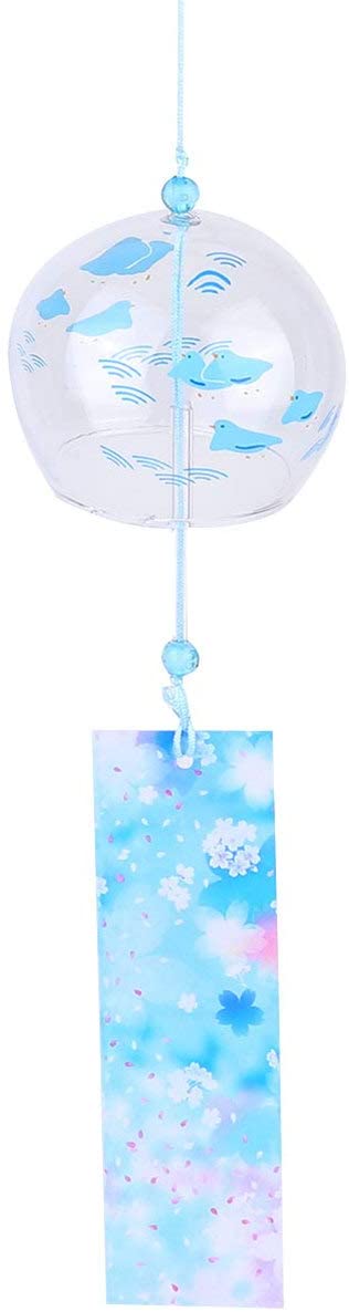 CLISPEED Japanese Wind Chimes Glass Wind Bells Home Decors Wind Chimes Kitchen Office Decor Lucky Wind Chime Feng Shui Ornament Door Way Back Patio Home Decoration Style 4