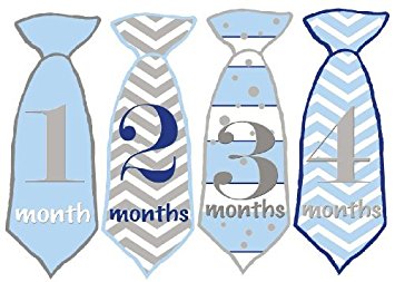 Mumsy Goose Baby Boy Stickers Monthly Age Stickers 1-12 Months Ties