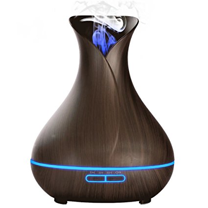 Everlasting Comfort 400ml Essential Oil Diffuser, Super High Aroma Output, FREE Cleaning Kit (Dark Wood)